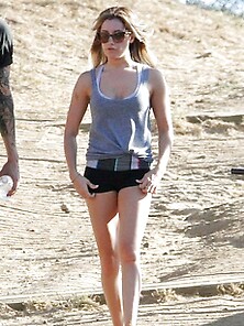 Ashley Tisdale In Shorts Strolling Around