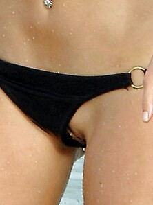Maria Menounos Bikini Pussy Slip At A Beach