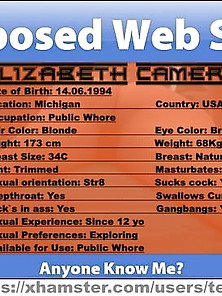 Elizabeth Cameron Web Slut From Usa